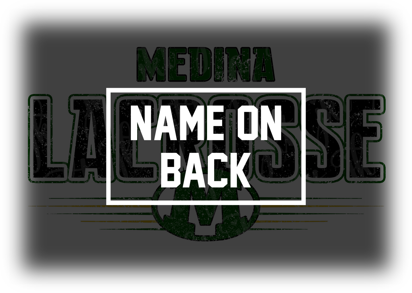 Lacrosse - Design 4 - Distressed - WITH NAME ON BACK